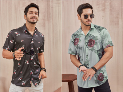 ASHIMA FAB TEX Men Floral Print Casual Multicolor Shirt(Pack of 2)