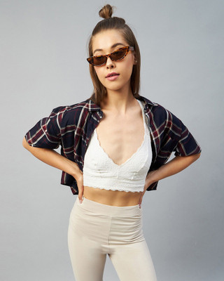 Chimpaaanzee Women Checkered Casual Multicolor Shirt