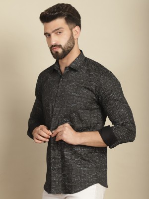 ARMAAN ETHNIC Men Printed Casual Black Shirt