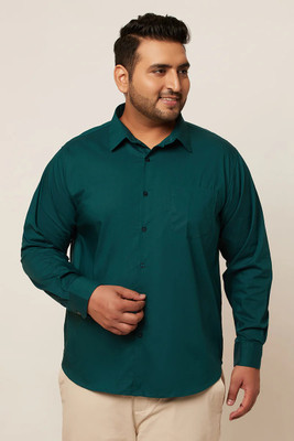 METRONAUT PLUS Men Solid Casual Dark Green Shirt
