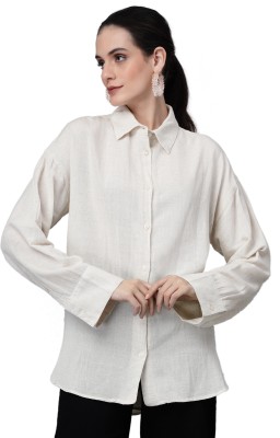 GLOBAL REPUBLIC Women Solid Casual White Shirt