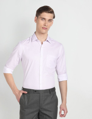 ARROW Men Printed Formal Purple Shirt