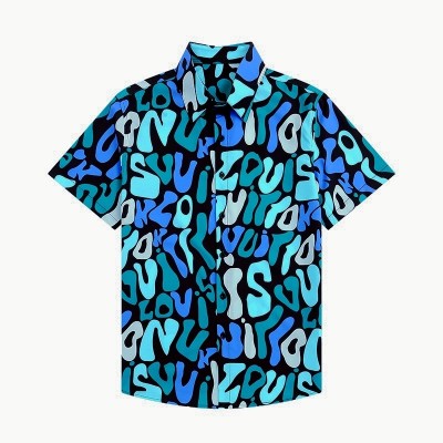 jv styles Men Printed Party Blue Shirt