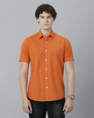 CAVALLO BY LINEN CLUB Men Solid Casual Orange Shirt