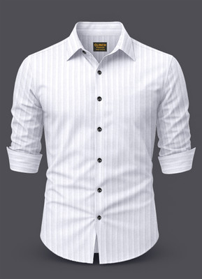 RUGRIX Men Checkered Casual White Shirt