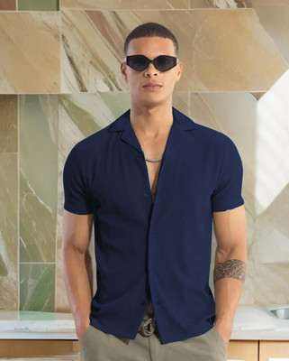 Abizzstore Retails Surat Men Self Design Casual Blue Shirt