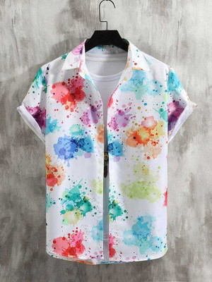 Sunrise fashion hub Men Dyed/Ombre Casual White Shirt