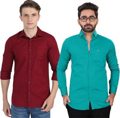 Modernity Men Solid Casual Multicolor Shirt(Pack of 2)
