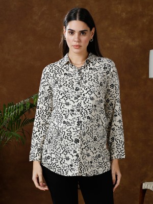 MomToBe Women Printed Casual Black, White Shirt