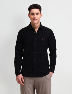 U.S. Polo Assn. Denim Co. Men Striped Casual Black Shirt