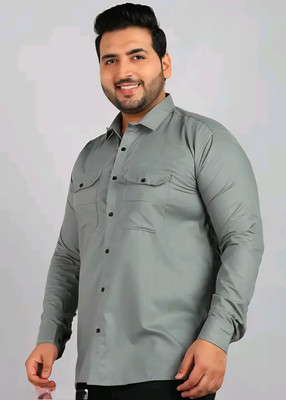 rajtraders Men Solid Party Grey Shirt
