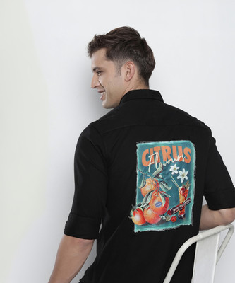 The Indian Garage Co. Men Solid Casual Black Shirt