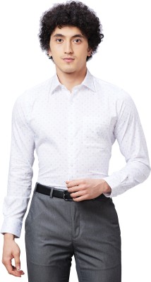 Raymond Men Printed Formal White Shirt