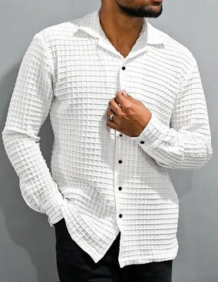 fitoda fashion Men Solid Casual White Shirt