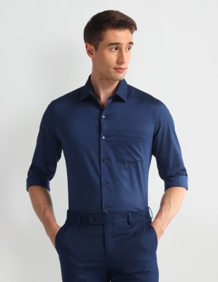 ARROW Men Solid Formal Blue Shirt