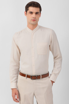 PETER ENGLAND Men Checkered Formal Beige Shirt