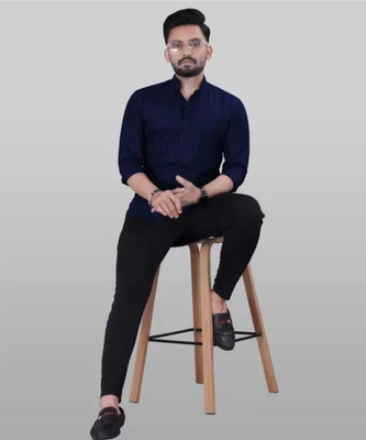 ShivayImpex Men Solid Casual Blue Shirt