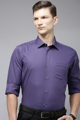 VAN HEUSEN Men Self Design Formal Purple Shirt