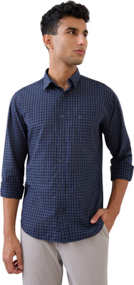 Raymond Men Checkered Casual Grey Shirt