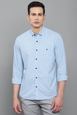 LOUIS PHILIPPE Men Solid Casual Blue Shirt
