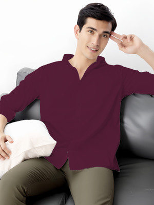 JEMI ENTERPRISE Men Solid Formal Maroon Shirt