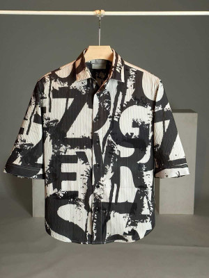 Hityyani Men Self Design, Printed Formal White Shirt