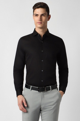 PETER ENGLAND Men Solid Formal Black Shirt