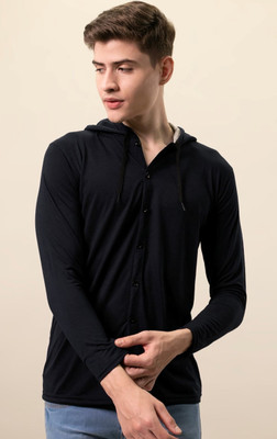 Blisstone Men Solid Casual Black Shirt