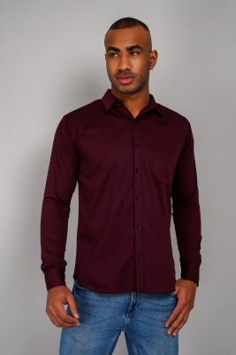 HEEYA ENTERPRISE Men Solid Casual Maroon Shirt