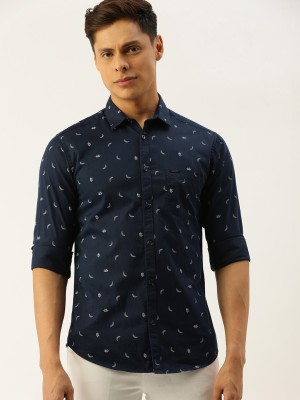 The Indian Garage Co. Men Graphic Print Casual Blue Shirt