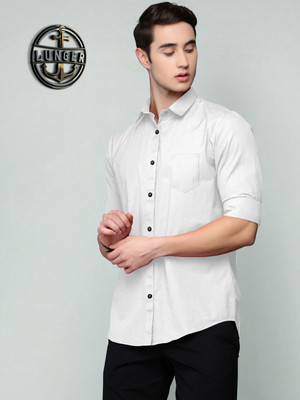 UWR Men Solid Casual White Shirt