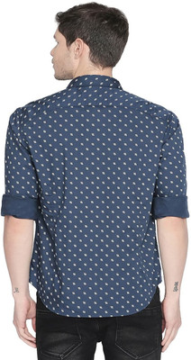 BASICS Men Printed Casual Blue Shirt
