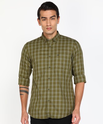 PETER ENGLAND Men Checkered Casual Green, Red, White Shirt