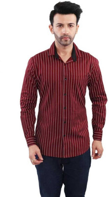 SG GOLDTOUCH Men Solid Casual Maroon Shirt