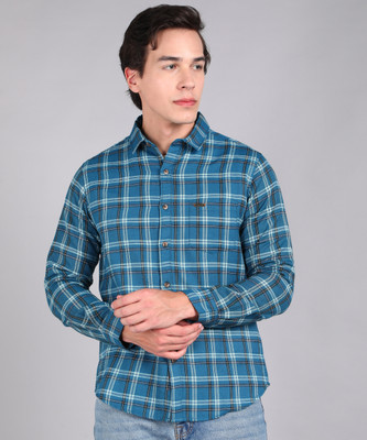 Urbano Fashion Men Checkered Casual Blue Shirt