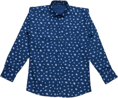 THE TINGGE Boys Printed Casual Blue Shirt