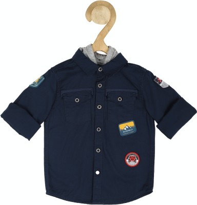 Allen Solly Boys Solid Casual Dark Blue Shirt