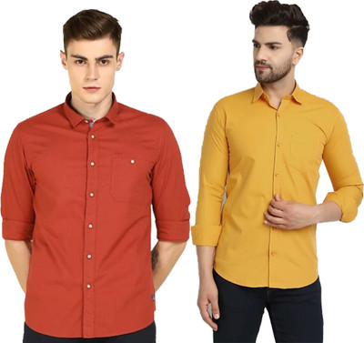 Modernity Men Self Design Casual Multicolor Shirt(Pack of 2)