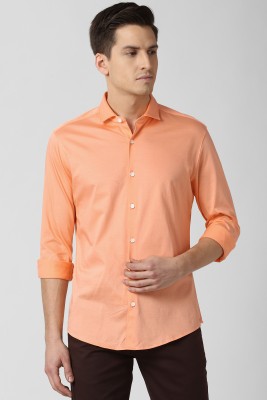 PETER ENGLAND Men Solid Casual Orange Shirt