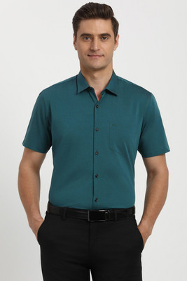PETER ENGLAND Men Solid Formal Green Shirt