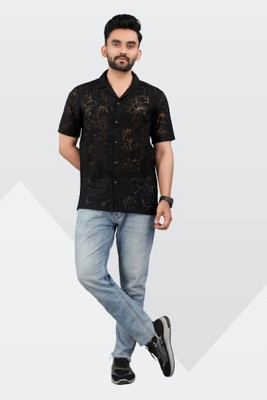 ARTHU ENTERPRISE Men Floral Print Party Black Shirt