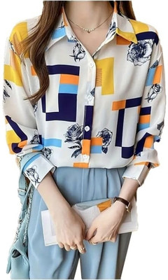 Sheden lopez Women Printed Party Cream Shirt