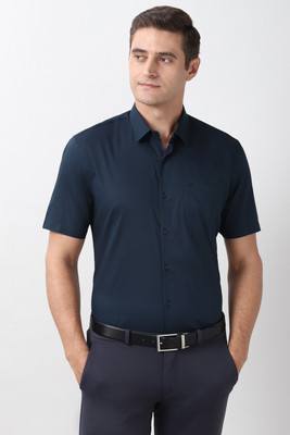 PETER ENGLAND Men Self Design Formal Dark Blue Shirt
