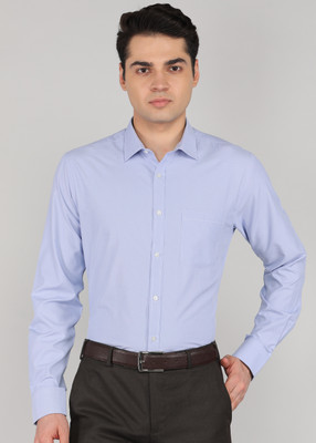 PARK AVENUE Men Self Design Formal Blue Shirt