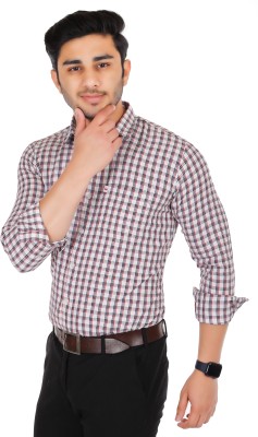 Marc Laurent Men Checkered Casual Black, Red, White Shirt