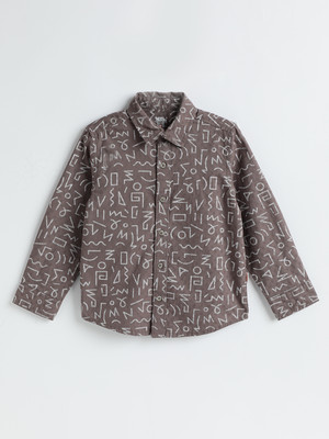 milou Boys Checkered Casual Brown Shirt