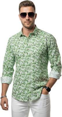 GSKS Weaves And Wears Men Printed Casual Green, White Shirt