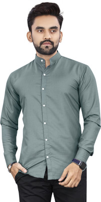 Radiance Creations Men Solid Casual Light Green Shirt