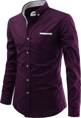 Vida Loca Men Solid Casual Purple Shirt