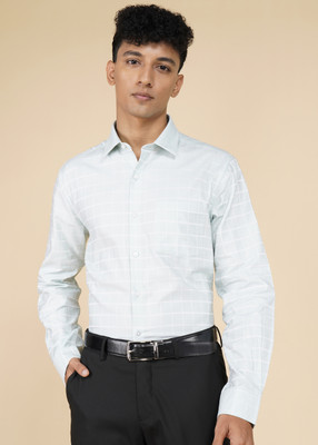 ARROW Men Checkered Formal Green Shirt